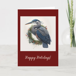 Eleganter Heron Folded Holiday / Weihnachtskarte Dankeskarte