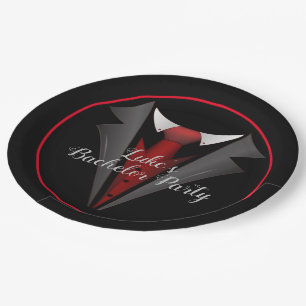 Eleganter Herr Roter Schlips Pappteller