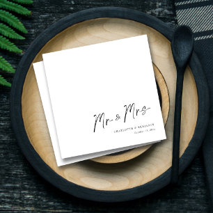 Eleganter Herr und Frau Custom Wedding Napkins Serviette