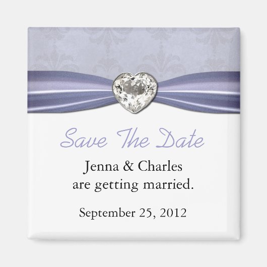 Eleganter Herz Diamond speichern Sie das Date Magn Magnet (Vorne)