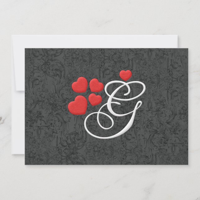 Eleganter Herzbrief G (Vorderseite)