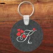 Eleganter Herzbrief K Schlüsselanhänger (Vorderseite)