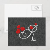 Eleganter Herzbrief R Postkarte (Vorne/Hinten)
