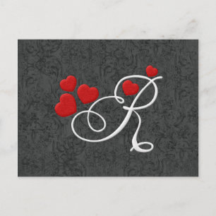 Eleganter Herzbrief R Postkarte