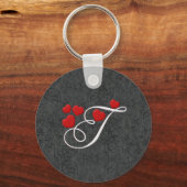 Eleganter Herzbrief T Schlüsselanhänger (Vorderseite)