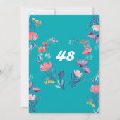 Eleganter, herzförmiger Blumengeburtstag Einladung (Rückseite)