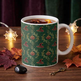 Eleganter Hexen-Whimsigoth-Halloween-Becher Porzellantasse