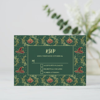 Eleganter Hexen-Whimsigoth-Halloween RSVP Karte