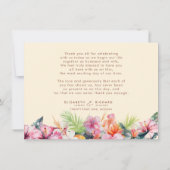 Eleganter Hibiskus Blume Tropical Floral Wedding Dankeskarte (Rückseite)