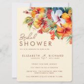 Eleganter Hibiskus Blume Tropical Floral Wedding Einladung (Vorderseite)