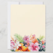 Eleganter Hibiskus Blume Tropical Floral Wedding Einladung (Rückseite)