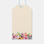 Eleganter Hibiskus Blume Tropical Floral Wedding Geschenkanhänger (Rückseite)