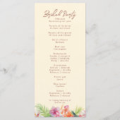 Eleganter Hibiskus Blume Tropical Floral Wedding Programm (Rückseite)