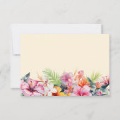 Eleganter Hibiskus Blume Tropical Floral Wedding RSVP Karte (Rückseite)