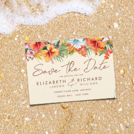 Eleganter Hibiskus Blume Tropical Floral Wedding Save The Date