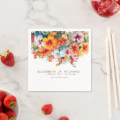 Eleganter Hibiskus Blume Tropical Floral Wedding Serviette (Beispiel)