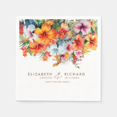 Eleganter Hibiskus Blume Tropical Floral Wedding Serviette (Vorderseite)