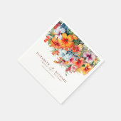 Eleganter Hibiskus Blume Tropical Floral Wedding Serviette (Ecke)