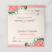 Eleganter Hibiskus Blütenrosa gedeckter Tisch Platzkarte (Außenseite Aufgefaltet)