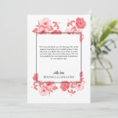 Eleganter Hibiskus Hochzeit Dankeschön-Karte Dankeskarte (Stehend Vorderseite)