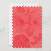 Eleganter Hibiskus Hochzeit Einladung (Rückseite)