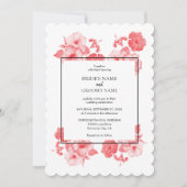 Eleganter Hibiskus Hochzeit Einladung (Vorderseite)
