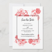 Eleganter Hibiskus Hochzeit Save The Date (Vorderseite)
