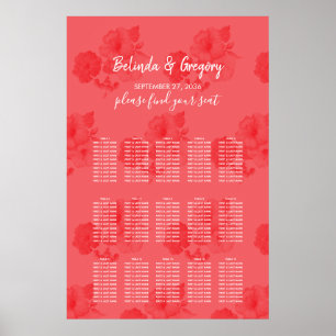 Eleganter Hibiskus Hochzeitsdiagramm Poster