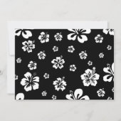 Eleganter Hibiskus Schwarz & Weiß Einladung (Rückseite)