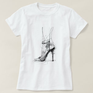 Eleganter High Heel Foot - femininer Stil T-Shirt