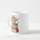Eleganter Highland Cow Personalisiert Name Weihnac Kaffeetasse (Vorderseite Links)