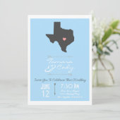 Eleganter Himmel-Blau-Texas-Staats-Wedding Einladung (Stehend Vorderseite)