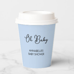 Eleganter himmelblauer Babyshower-Kaffee Pappbecher