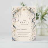 Eleganter Himmelshochzeitsbogen RSVP Karte (Stehend Vorderseite)