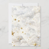 Eleganter Himmelsmond und Sterne Hochzeit Einladung (Rückseite)