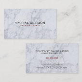Eleganter Hintergrund aus weißem Marmor Visitenkarte (Vorne/Hinten)