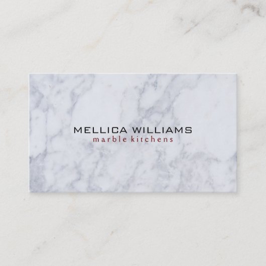 Eleganter Hintergrund aus weißem Marmor Visitenkarte (Vorderseite)