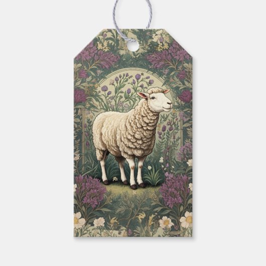 Eleganter Hintergrund der Schaflavendel Geschenkanhänger (Vorderseite)