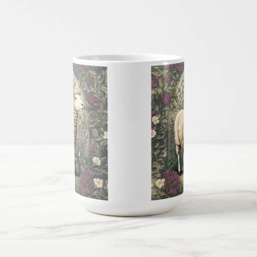 Eleganter Hintergrund der Schaflavendel Kaffeetasse (Mittel)