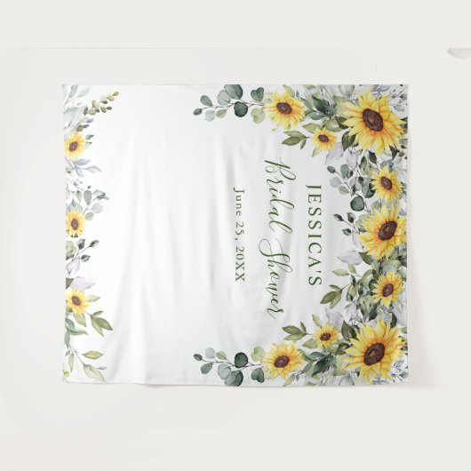 Eleganter Hintergrund des Eukalyptus-Brautparty-Fo Wandteppich (Vorderseite (Horizontal))