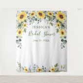 Eleganter Hintergrund des Eukalyptus-Brautparty-Fo Wandteppich (Vorderseite)