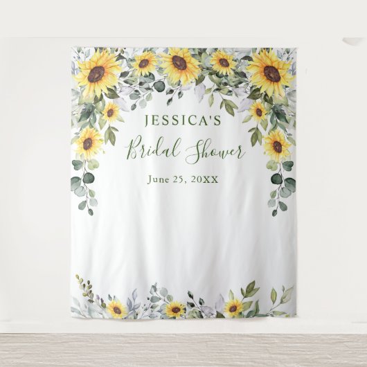 Eleganter Hintergrund des Eukalyptus-Brautparty-Fo Wandteppich (Vorderseite)