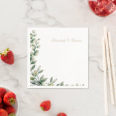Eleganter Hintergrund Eukalyptus Blätter Hochzeit Serviette (Beispiel)