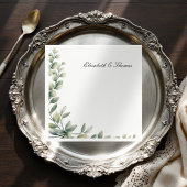 Eleganter Hintergrund Eukalyptus Blätter Hochzeit Serviette