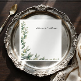 Eleganter Hintergrund Eukalyptus Blätter Hochzeit Serviette