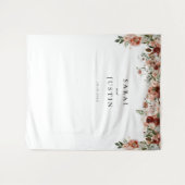 Eleganter Hintergrund für botanische Hochzeiten im Wandteppich (Vorderseite (Horizontal))