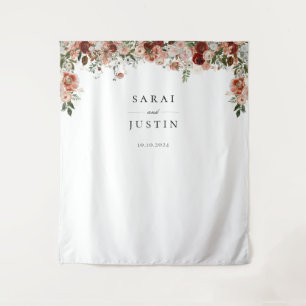 Eleganter Hintergrund für botanische Hochzeiten im Wandteppich