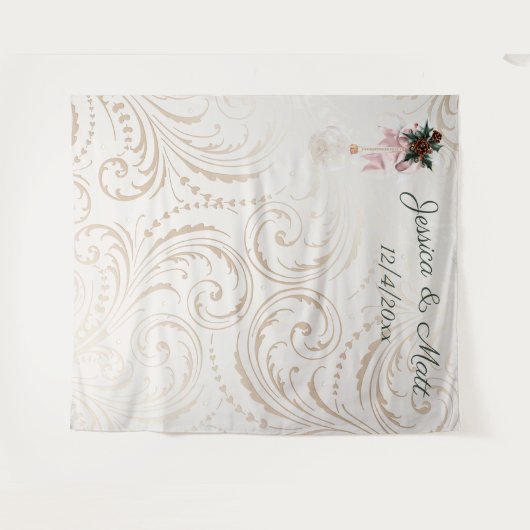 Eleganter Hintergrund für Elfenbein und Weihnachte Wandteppich (Vorderseite (Horizontal))