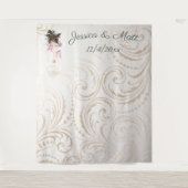 Eleganter Hintergrund für Elfenbein und Weihnachte Wandteppich (Vorderseite)