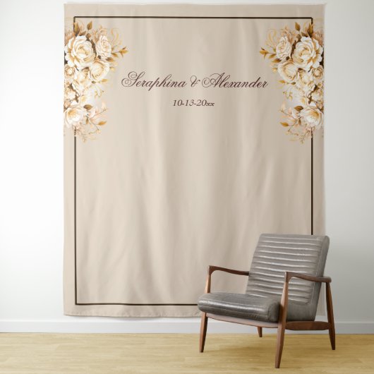 Eleganter Hintergrund für Hochzeiten in Gold und E Wandteppich (Beispiel)